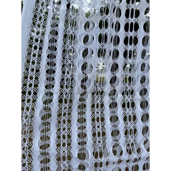 Vintage Retro Mod 1970's Woven Op Art Optical Curtain Fabric ~ White - Picture 3 of 6